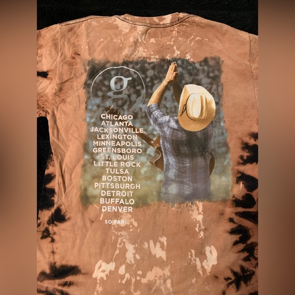 Hanes Beefy Women’s Garth Brooks World Tour 2014-15 Bleached M T-shirt Pre-Owned - Picture 6 of 7